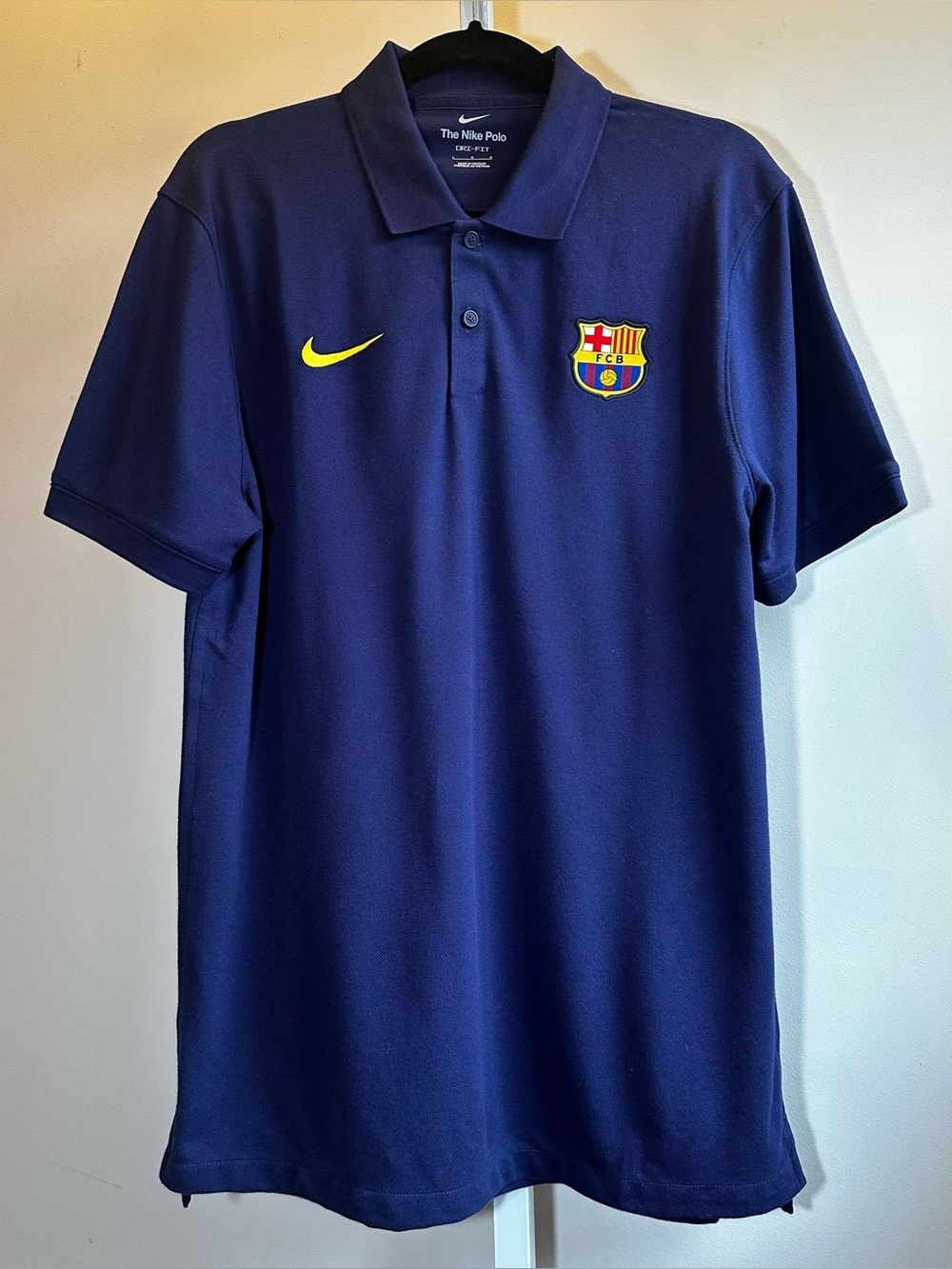 Nike Dri-FIT FC Barcelona Polo Shirt Men’s Large Navy Blue Soccer Futbol